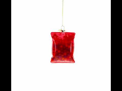 Fruity Chews Candy Bag Blown Glass Christmas Ornament