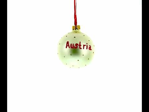 Flag of Austria Blown Glass Ball Christmas Ornament 3.25 Inches