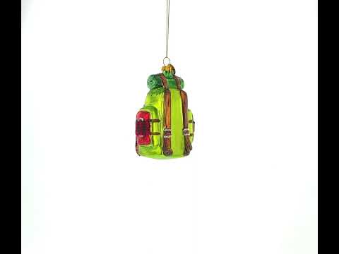 Globetrotter's Travel Backpack - Blown Glass Christmas Ornament