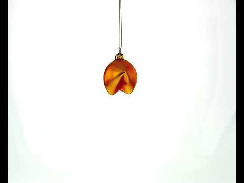 Fortune Cookie Delight Blown Glass Christmas Ornament