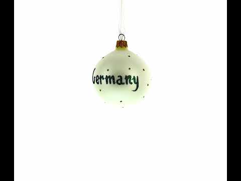 German Coat of Arms Blown Glass Ball Christmas Ornament 3.25 Inches