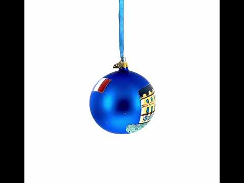 Louvre Museum, Paris, France Glass Ball Christmas Ornament 4 Inches