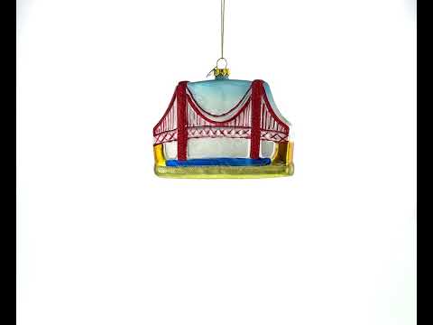 Golden Gate Bridge, San Francisco, California Blown Glass Christmas Ornament