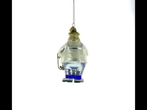 Seafaring Santa with Anchor Blown Glass Christmas Ornament