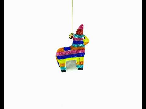 Festive Pinata Blown Glass Christmas Ornament