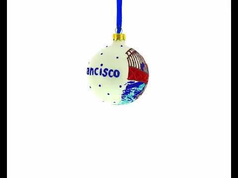 San Francisco, California, USA Glass Christmas Ornament 3.25 Inches