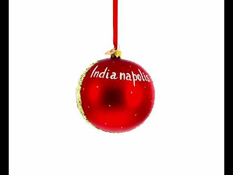 Indianapolis, Indiana, USA Glass Ball Christmas Ornament 4 Inches