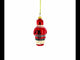 Martial Arts Wrestler in Red Costume Mini Glass Christmas Ornament