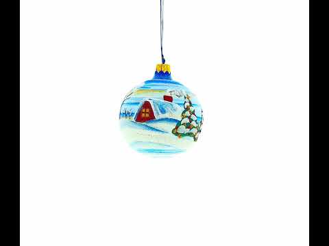 Santa with Bag of Gifts Blown Glass Ball Christmas Ornament 3.25 Inches