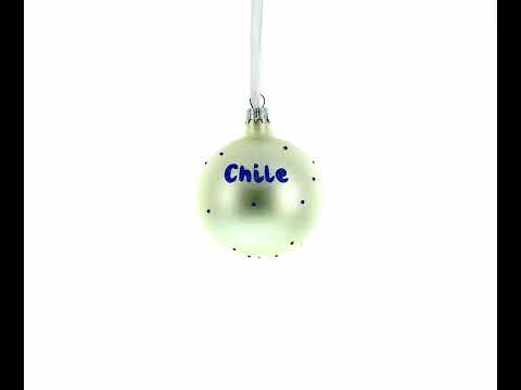 Flag of Chile Glass Ball Christmas Ornament 3.25 Inches