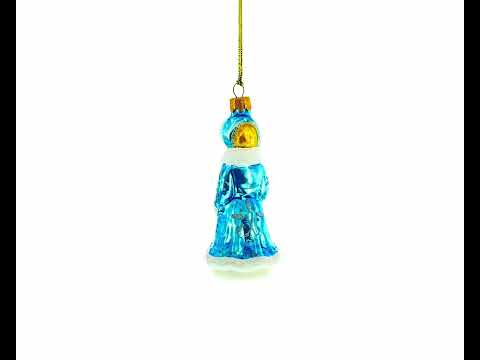 Snegurochka Snow Maiden Mini Glass Christmas Ornament