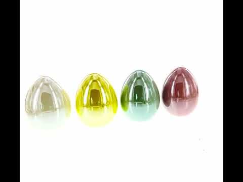 Set of 4 Multicolored Pearlized Ceramic Easter Eggs