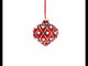 Pearls on Red Icat Glass Onion Finial Christmas Ornament