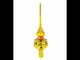 Dimensional Multicolored Jewels on Gold Mouth Blown Glass Christmas Tree Topper 11 Inches