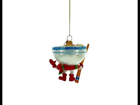 Tazón de ramen con palillos - Adorno navideño de vidrio soplado