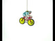 Dynamic Cycling Sportsman on Bicycle - Blown Glass Christmas Ornament