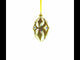 Golden Rhombus On White Glass Egg Ornament 4 Inches