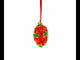 Red Flowers Bouquet Glass Egg Ornament 4 Inches