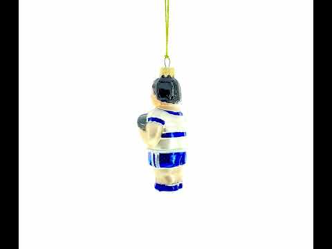 Fit Bodybuilder Exercising Mini Glass Christmas Ornament