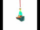 Gnome Adventurer Riding a Festive Tree Blown Glass Christmas Ornament