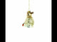 Tender Mother and Baby Bunnies Glass Christmas Ornament