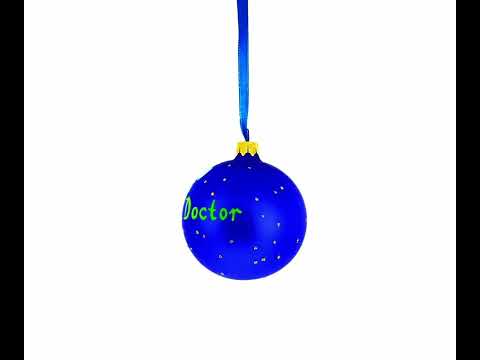 The Caring Doctor - Adorno navideño con bola de vidrio soplado de 3,25 pulgadas