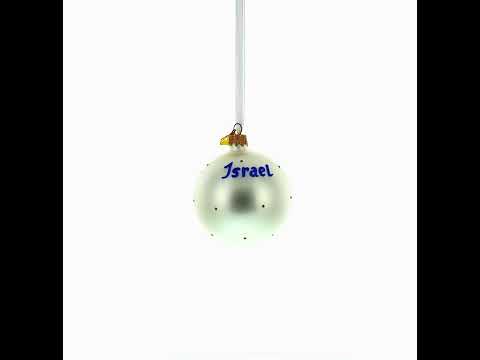 Flag of Israel Glass Ball Christmas Ornament 3.25 Inches