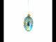 Elegant Blue and Gold Jeweled Glass Egg Ornament