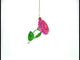 Delicate Pink Flower with Colorful Beads - Blown Glass Christmas Ornament