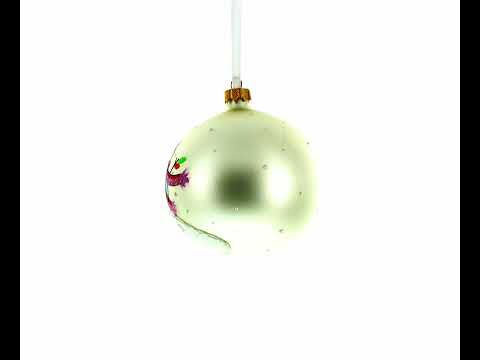 A Winter Romance Blown Glass Ball 'Our First Christmas' Ornament 3.25 Inches