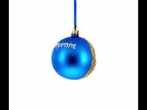 Cheyenne Depot Museum, Cheyenne, Wyoming, USA Glass Ball Christmas Ornament 4 Inches