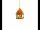 Birds Nestled in a Birdhouse Mini Glass Christmas Ornament