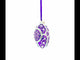 Purple Flowers on Purple Glass Egg Ornament 4 Inches