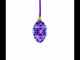 White Stars on Purple Glass Egg Ornament 4 Inches