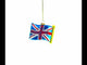 United Kingdom Flag Blown Glass Christmas Ornament