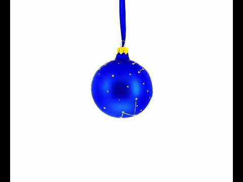 Cancer Zodiac Horoscope Sign Blown Glass Ball Christmas Ornament 3.25 Inches