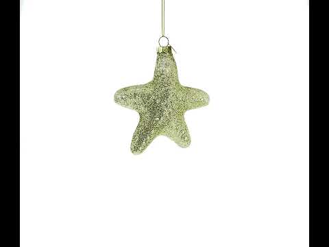 Golden Gleaming Star "Joy" - Blown Glass Christmas Ornament