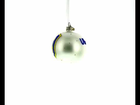 Ukrainian Coat of Arms Blown Glass Ball Christmas Ornament 3.25 Inches