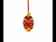 Golden Snowflake on Red Glass Egg Ornament 4 Inches