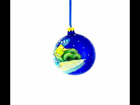 Tropical Aquarium Ensemble Blown Glass Ball Christmas Ornament 4 Inches