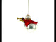 Festive Snowman Playing Trumpet Glass Christmas Ornament