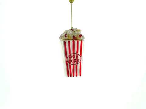 Popcorn Bucket for Movie Enthusiast Glass Christmas Ornament