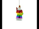 Rainbow-Clad Santa Holding a Christmas Tree Blown Glass Christmas Ornament