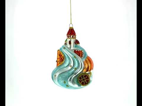 Enchanting Cinderella and Prince Glass Christmas Ornament