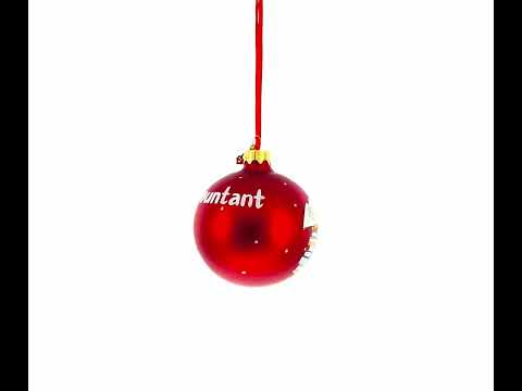 Accountant Bookkeeper Glass Ball Christmas Ornament 3.25 Inches