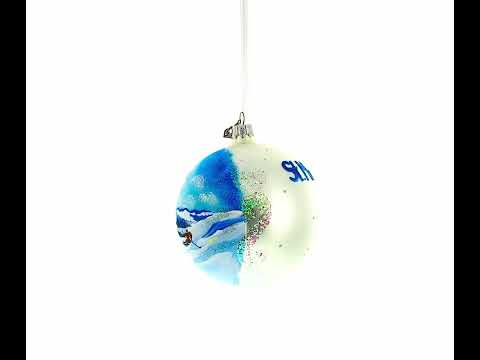 St. Moritz, Switzerland Glass Ball Christmas Ornament 4 Inches