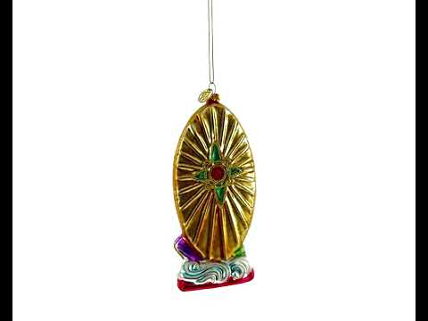 Reverent Virgin Mary Blown Glass Christmas Ornament