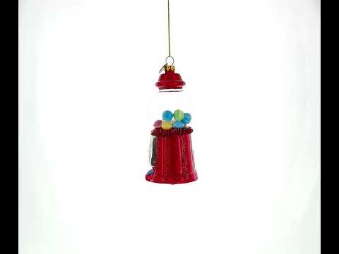 Sweet Candy Vending Machine Blown Glass Christmas Ornament