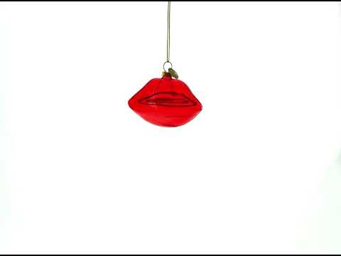 Sultry Red Lips - Blown Glass Christmas Ornament