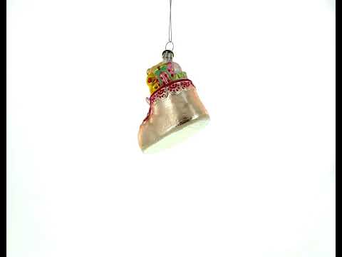 Teddy Bear Baby's First Glass Christmas Ornament